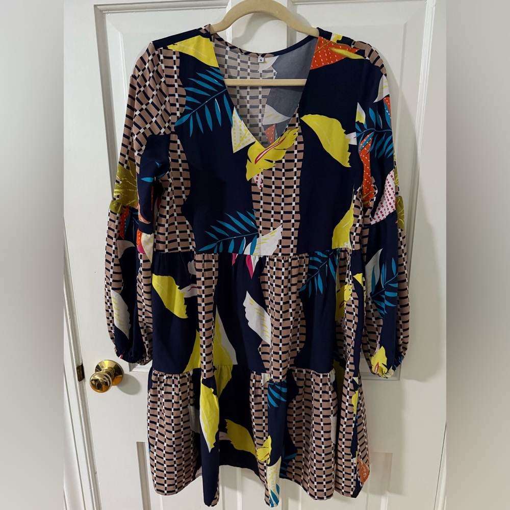 Colorful Geometric Patterned Dress
